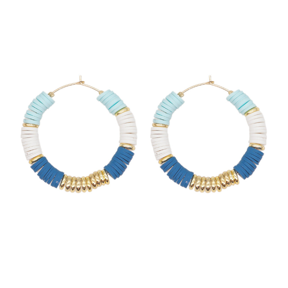 Joyas al por mayor Pendientes de cristal ahumado con ojos bohemios